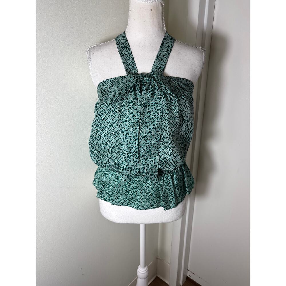Nanette Lepore Green Silk Strapless Top Sz 0